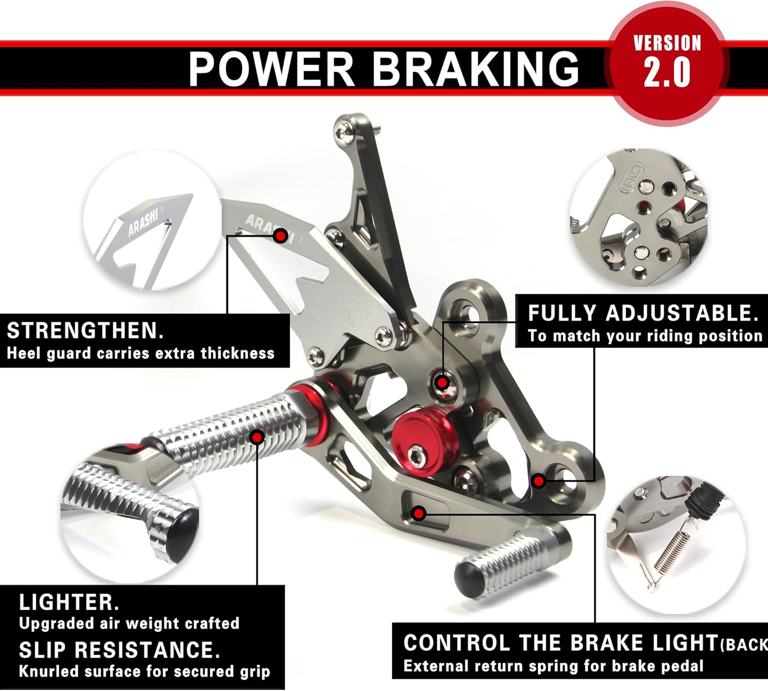 V2.0 CNC 調整可能 バックステップキット適合車種 カワサキ